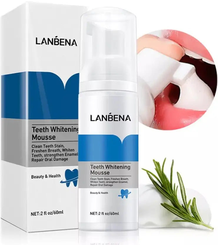 Urban Products LANBENA Teeth Whitening Mousse Remove Cleaning 60ml Natural Oral Tooth Whitening Teeth Whitening liquid (60 ml)