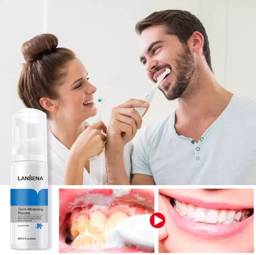 Urban Products LANBENA Teeth Whitening Mousse Remove Cleaning 60ml Natural Oral Tooth Whitening Teeth Whitening liquid (60 ml)