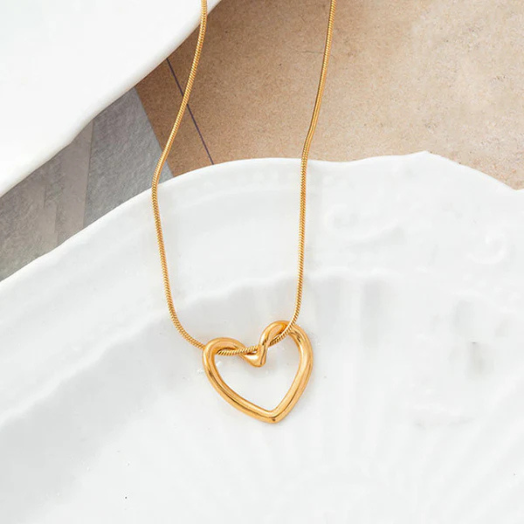 Gold Plated Anti-Tarnish Heart Themed Pendant-OSL46