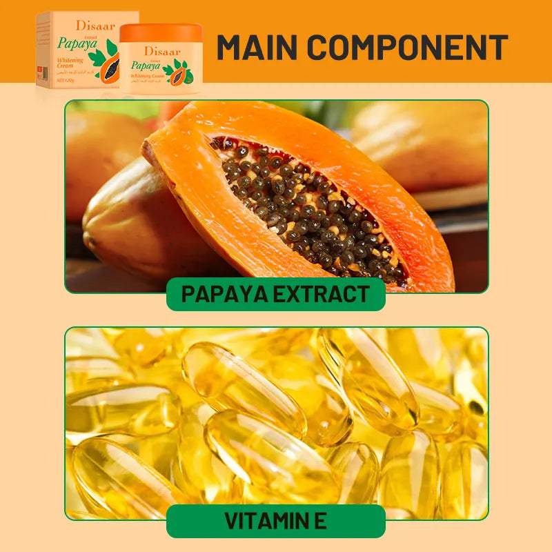 Original Disaar Papaya Moisturizer Face Brightening Cream ,Face Cleancer With Soap Natural Papaya Extract 120g Improves Skin Vibrancy And Hydration