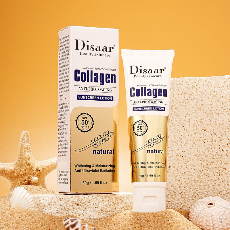 Collagen Sunblock Whitening Spf 50 Anti Sun UV Sunscreen Lotion for Outdoor 50 g