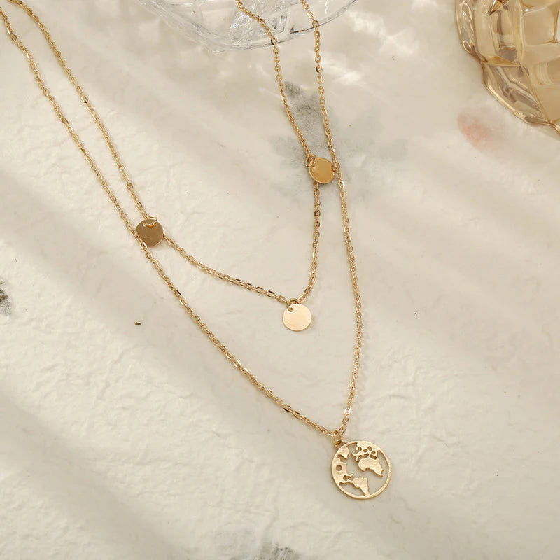 Exquisite Gold Plated Multi-Strand Necklace for Women (Anti-Tarnish)-OSL-146