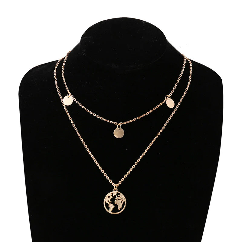 Exquisite Gold Plated Multi-Strand Necklace for Women (Anti-Tarnish)-OSL-146