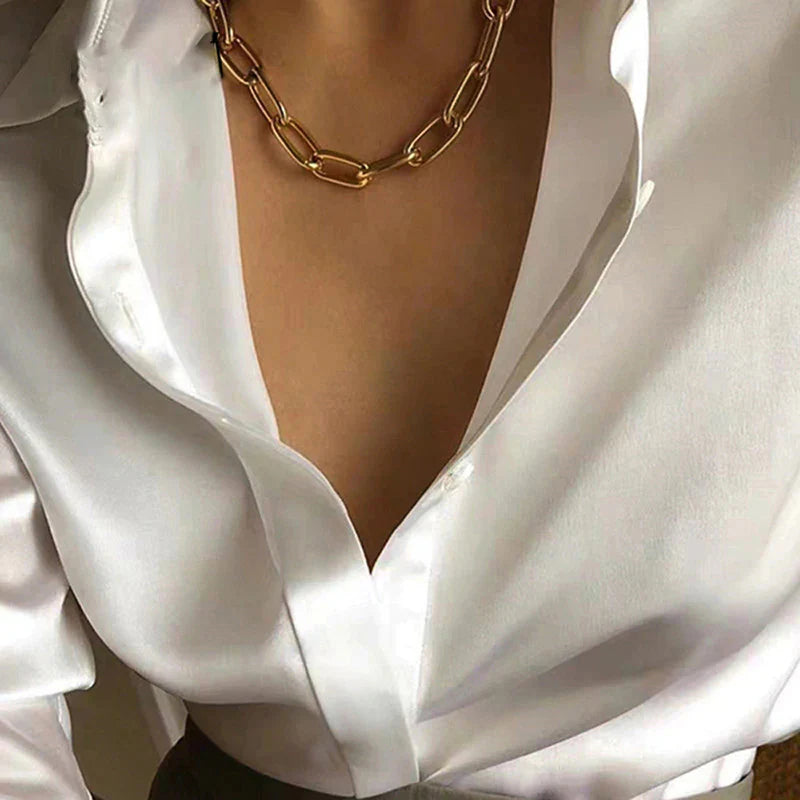 Litzy Bold Chain Gold Plated Necklace for Women-OSL-137