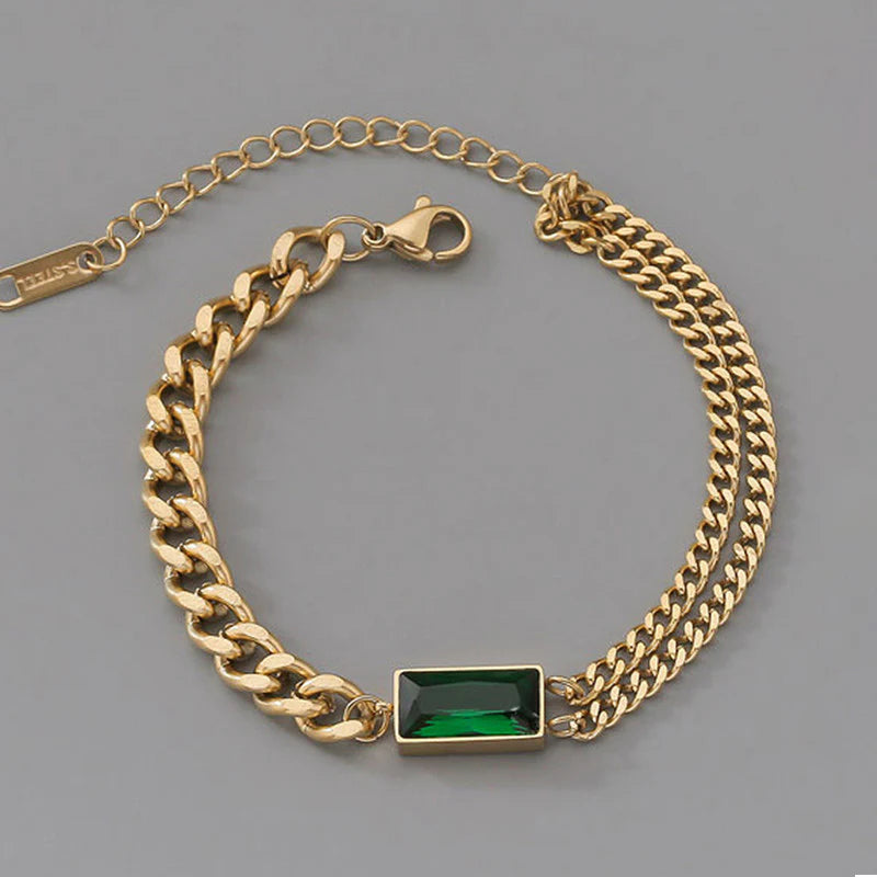 Gold Plated Heart-Themed Anti-Tarnish Bracelet-OSL-135