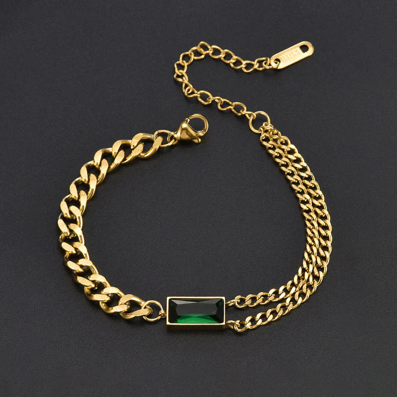 Gold Plated Heart-Themed Anti-Tarnish Bracelet-OSL-135