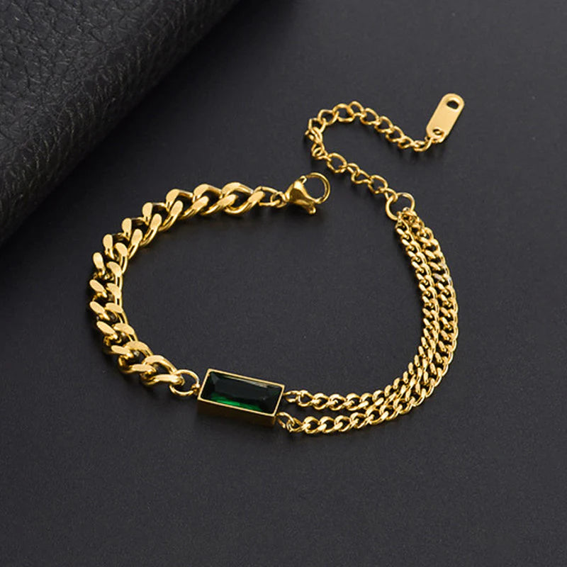 Gold Plated Heart-Themed Anti-Tarnish Bracelet-OSL-135