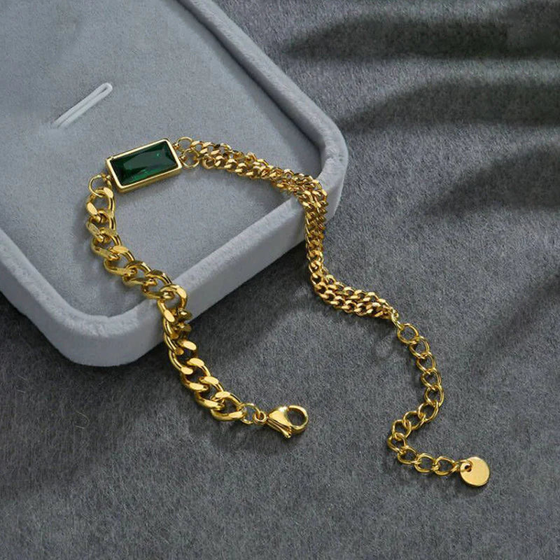 Gold Plated Heart-Themed Anti-Tarnish Bracelet-OSL-135