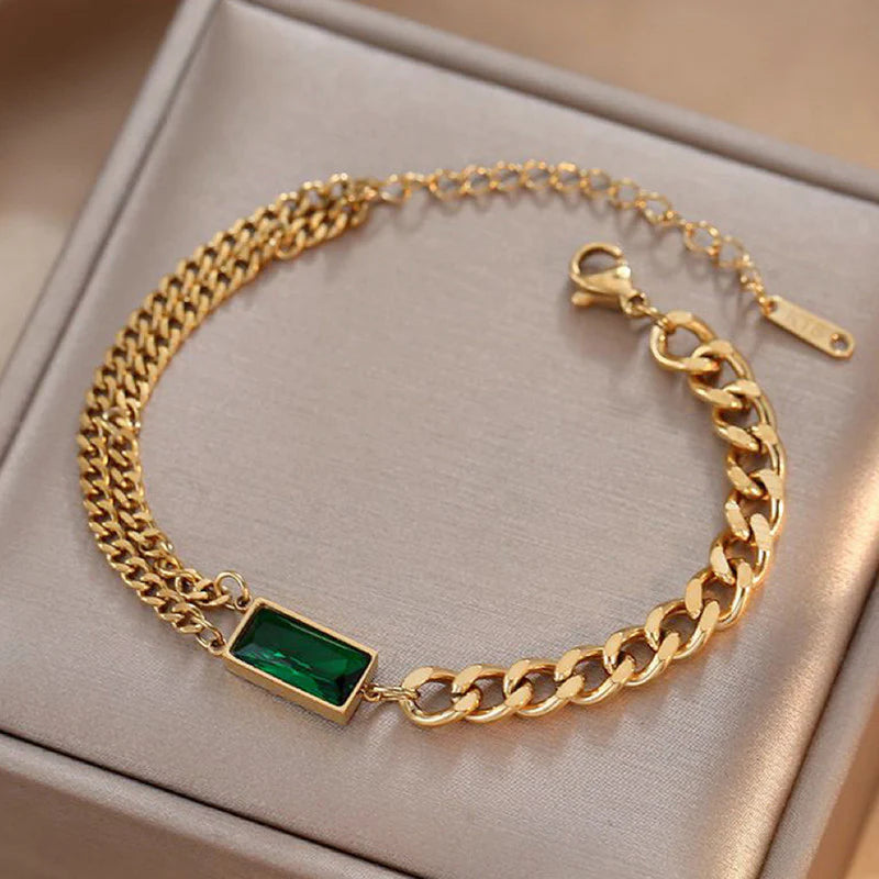 Gold Plated Heart-Themed Anti-Tarnish Bracelet-OSL-135