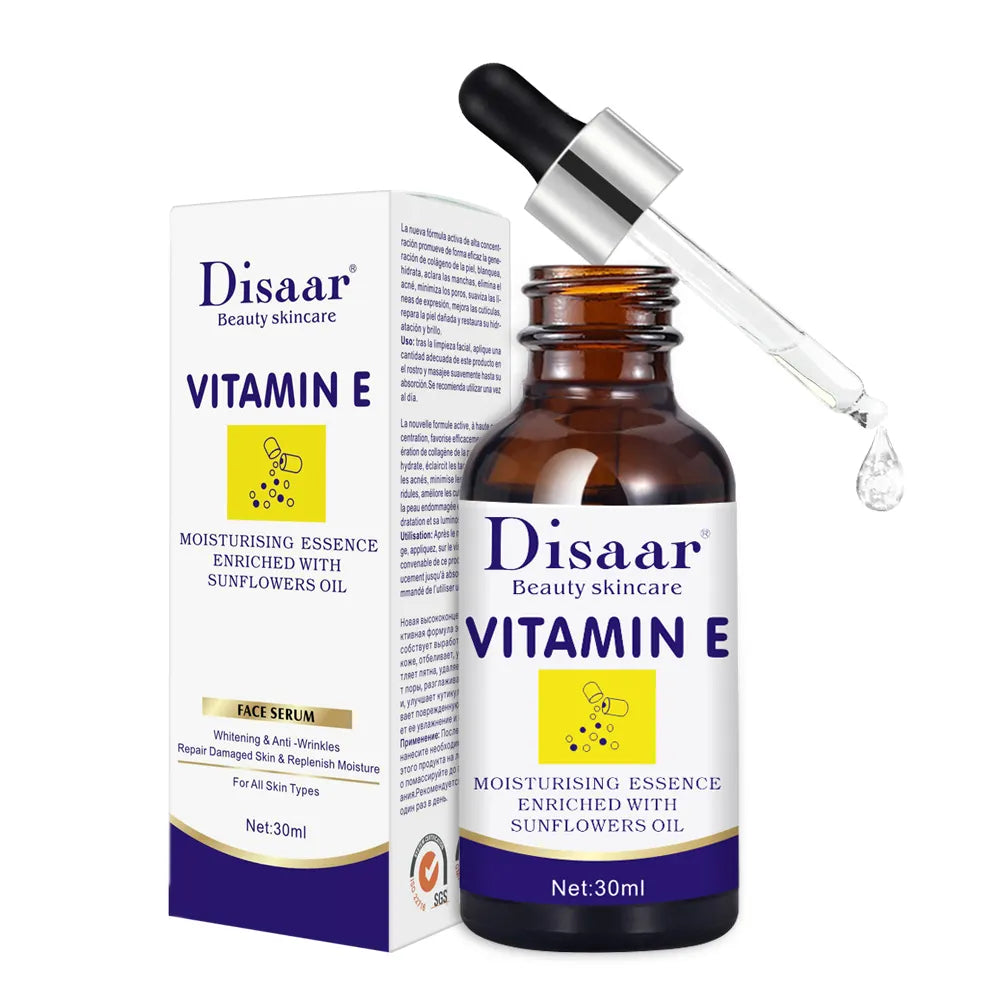 Disaar Vitamin E Face Serum With Sunflower Oil Smooth Wrinkle Dark Spots Repair Skin Facial Sensitive Care Serum for Face