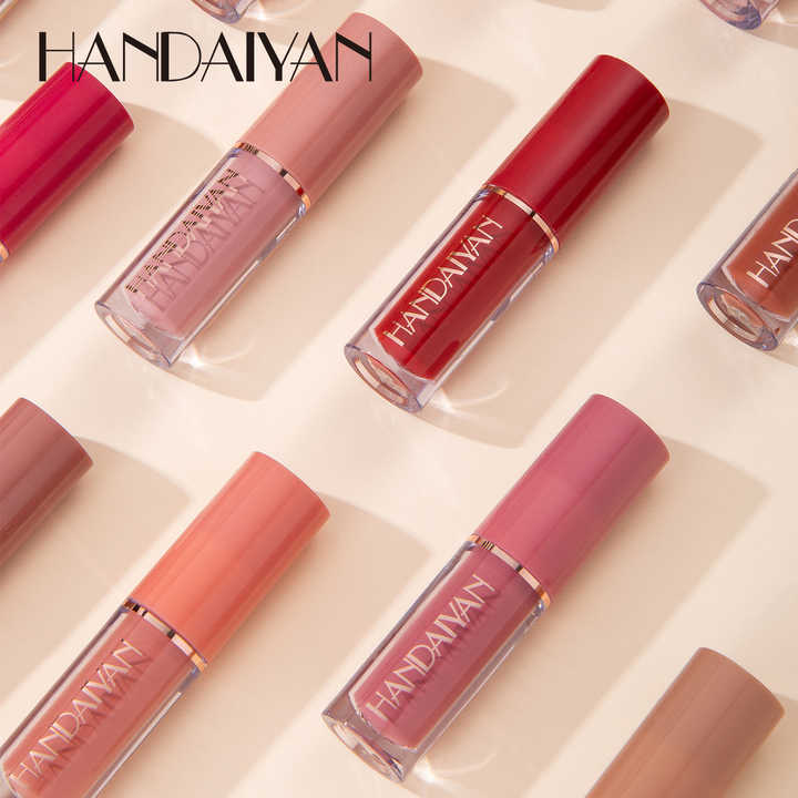 Handaiyan Lipstick Set 12 Colors Matt Lipgloss Own Label Luxury High Pigment Long Lasting Serum Lipstick Lipgloss Base Bulk