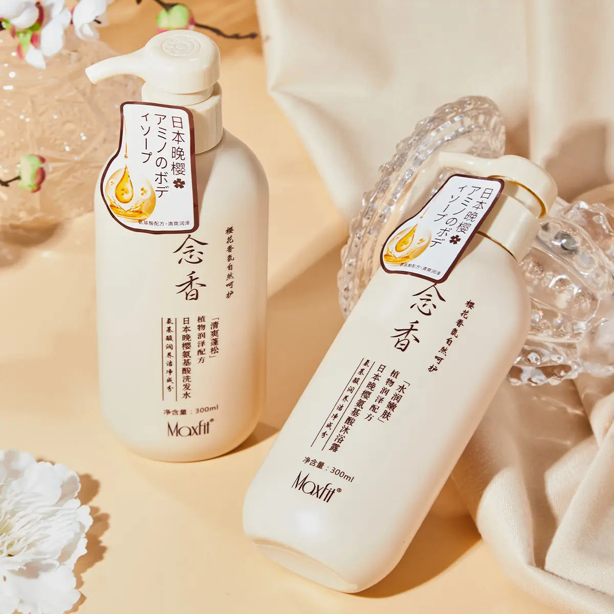 Sakura Japanese Shampoo and Conditioner - Deeply Nourishes Strong Hair, Body Wash - For All Hair Types
