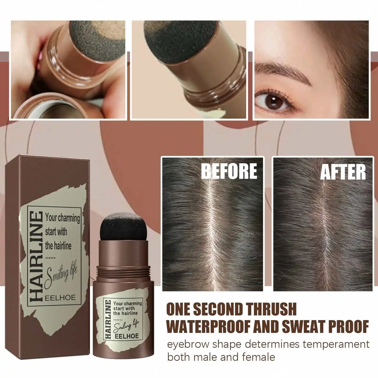FLOSTRAIN Eyebrow Stamp Stencil Kit, One Step Brow Stamp Makeup Powder Eyebrow Thread