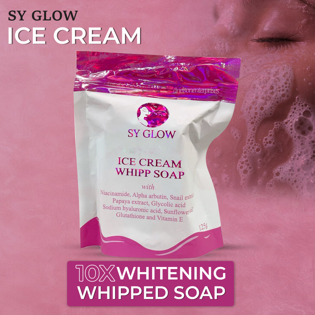 SY GLOW ice cream 10x whitening whipped soap