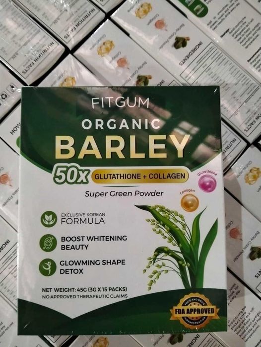 FITGUM Organic Barley 50X Glutathione + Collagen Super Green Powder
