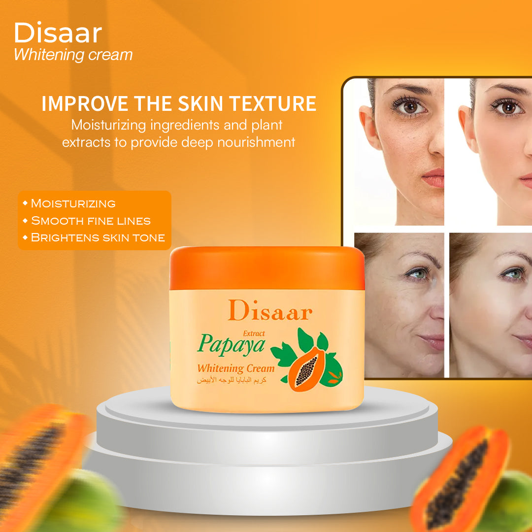 Original Disaar Papaya Moisturizer Face Brightening Cream ,Face Cleancer With Soap Natural Papaya Extract 120g Improves Skin Vibrancy And Hydration