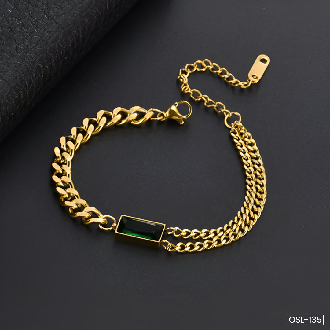 Gold Plated Heart-Themed Anti-Tarnish Bracelet-OSL-135