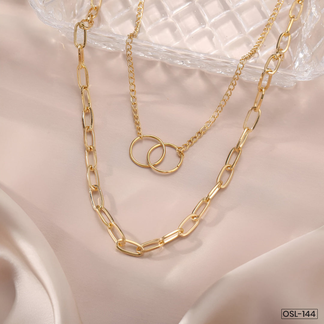 Mesmerizing Cross Pendant Long Chain Gold Plated Necklace for Women (Anti-Tarnish)-OSL-144