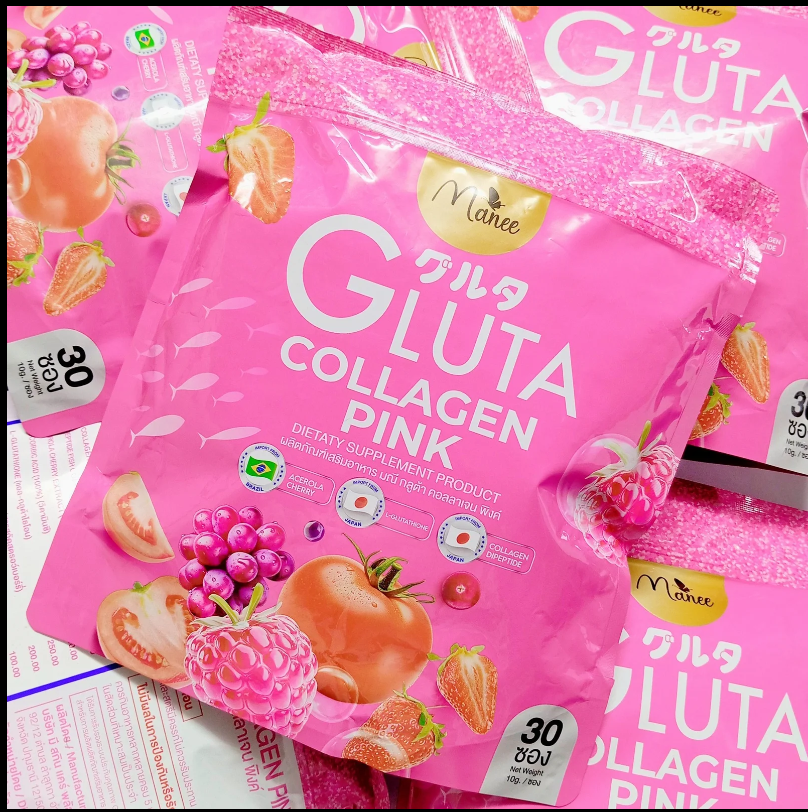 Manee Pink Gluta Collagen Anti-Aging Supplement – 30 Sachets