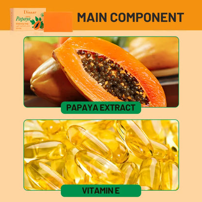 Disaar Organic Soap Skin Whitening Papaya Vitamin E Brighten Moisturizer Dense Foam Washing Soap