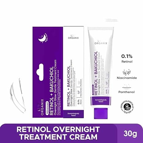 L ORGANIX Retinol+ Bakuchiol Overnight Glow Gentle Treatment Cream 30g
