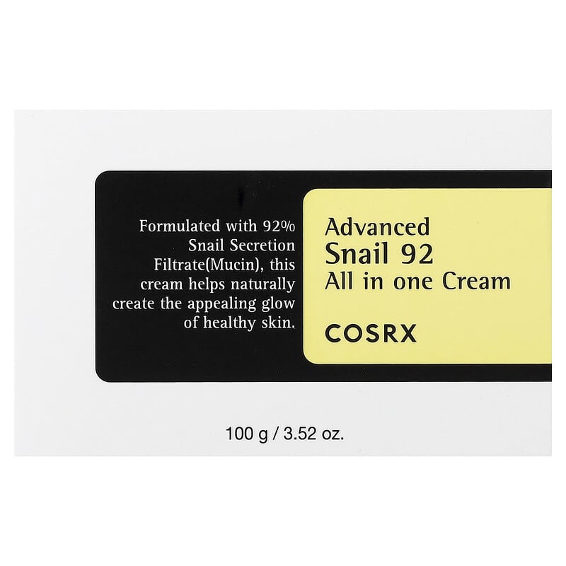 CosRx, Advanced Snail 92, All in One Cream, 3.52 oz (100 g)