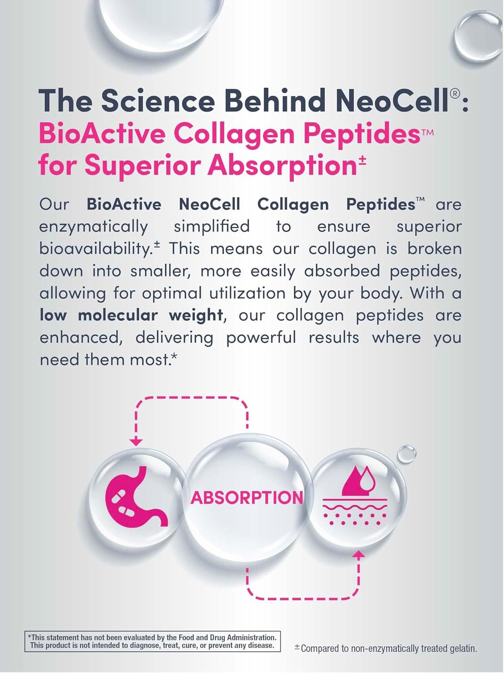 NeoCell Collagen Peptides Pills | 270 Caplets | with Vitamin C and Biotin | Grass Fed Bovine | Hair, Skin, & Nails | for Women and Men