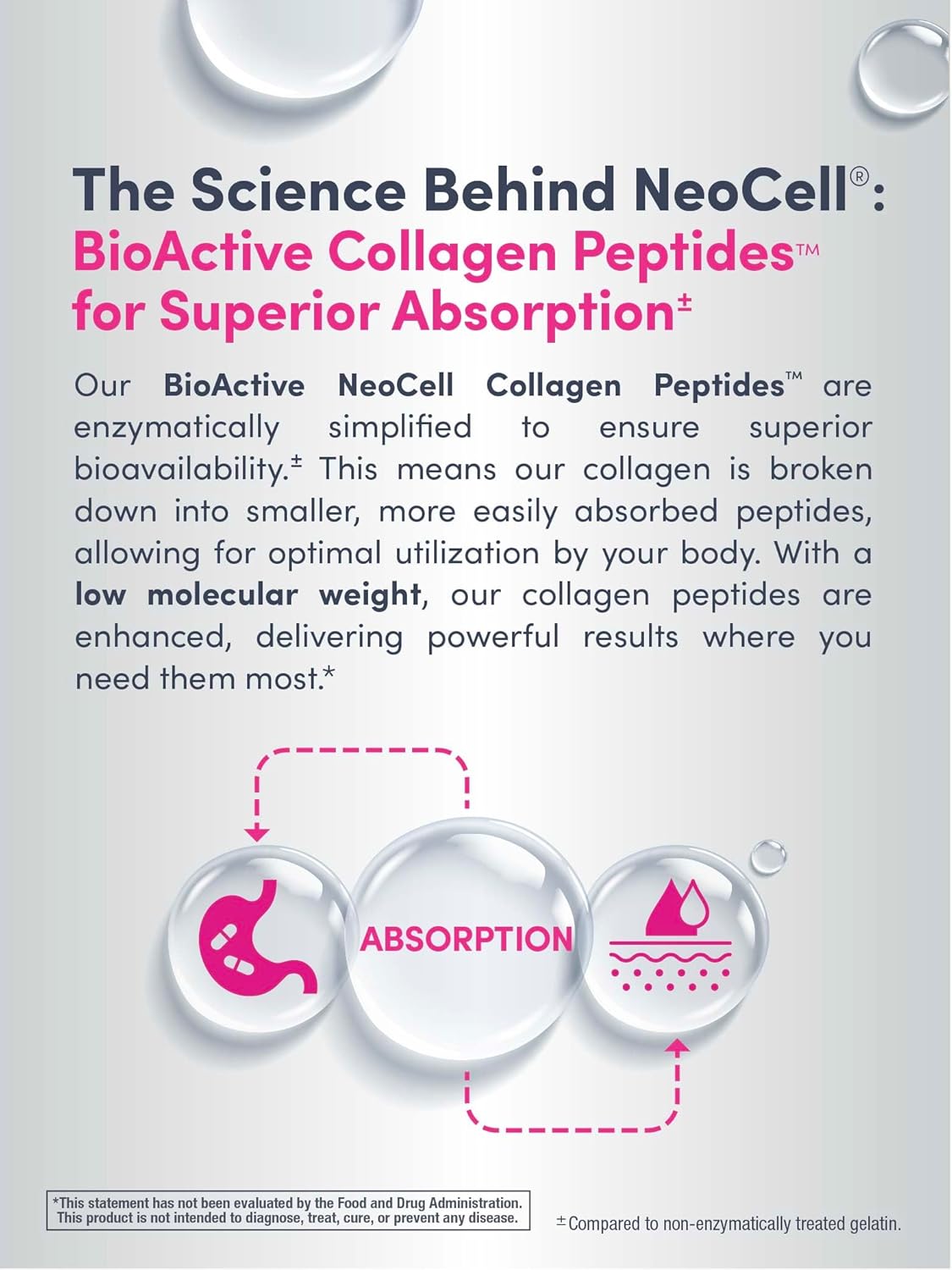 NeoCell Collagen Peptides Pills | 270 Caplets | with Vitamin C and Biotin | Grass Fed Bovine | Hair, Skin, & Nails | for Women and Men