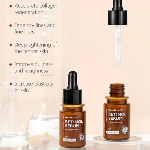 VIBRANT GLAMOUR Retinol Face Serum Moisturizing Firming Fade Fine Lines Anti-wrinkle Anti-aging Deep Care Essence