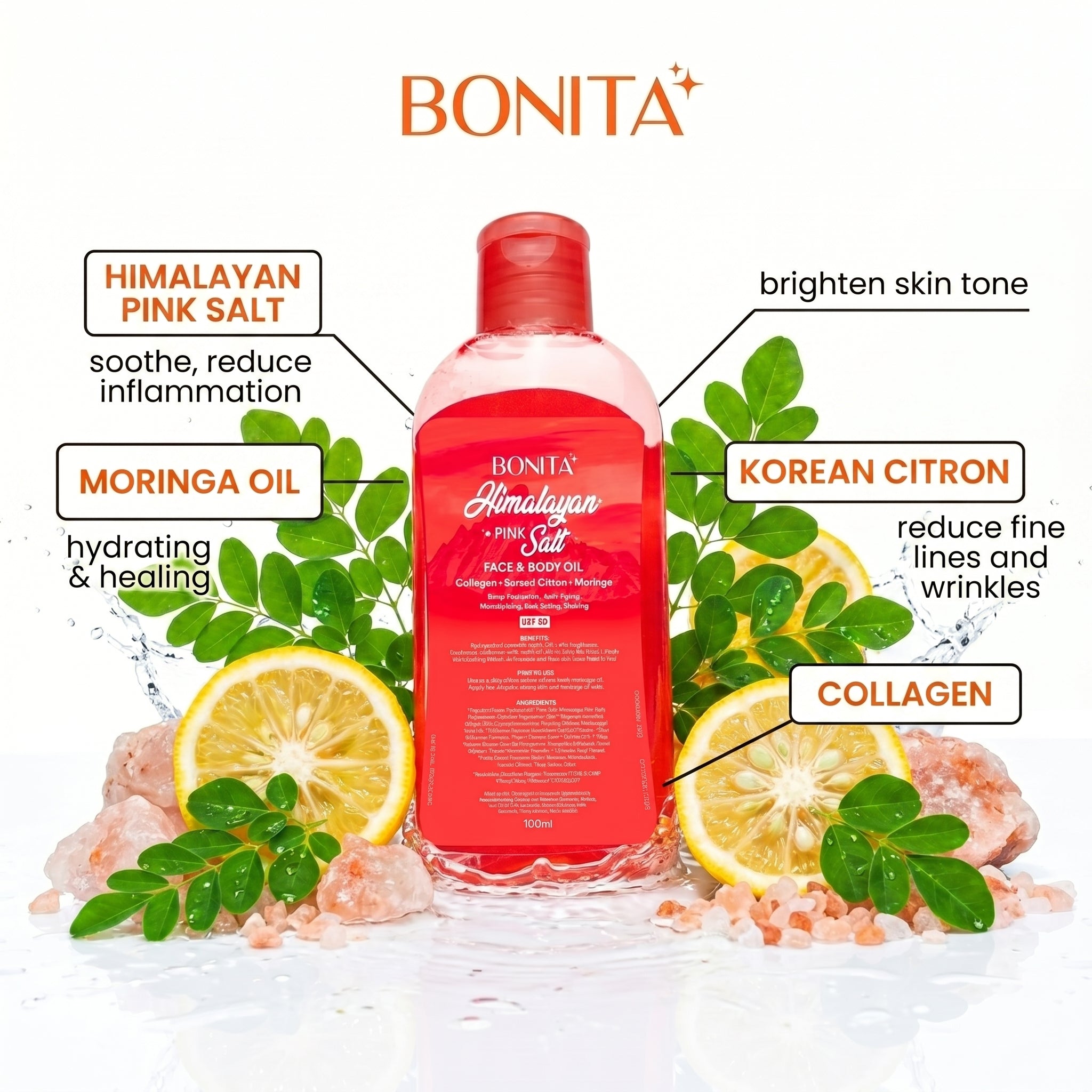 Buy 2 Bonita Himalayan Pink Salt Face & Body Oil SPF 30 | Deep Hydration & Skin Firming