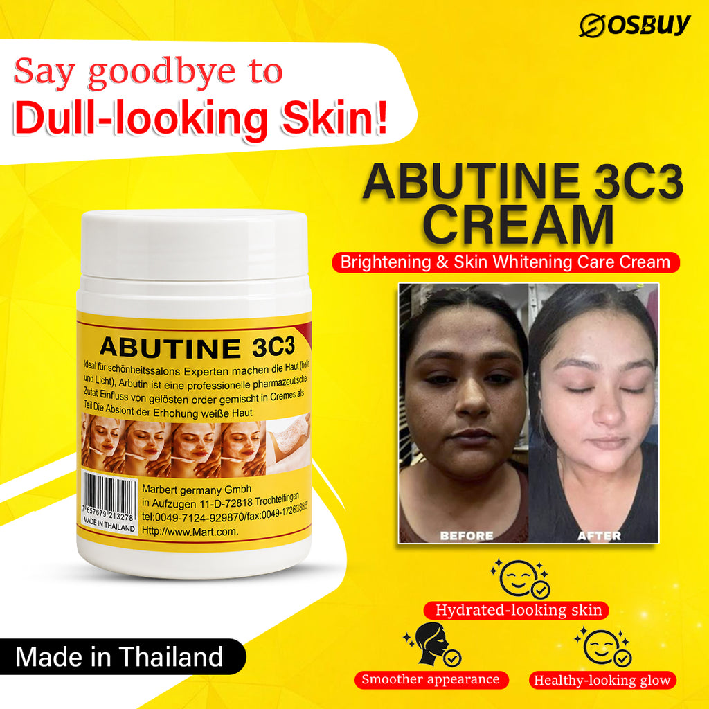 ABUTINE 3C3 Cream & Soap Bundle | Alpha Arbutin, Niacinamide & Hyaluronic Acid | Salon-Grade Skincare Formula for Smooth, Even-Looking, Radiant Skin | 250g Cream + Beauty Bar