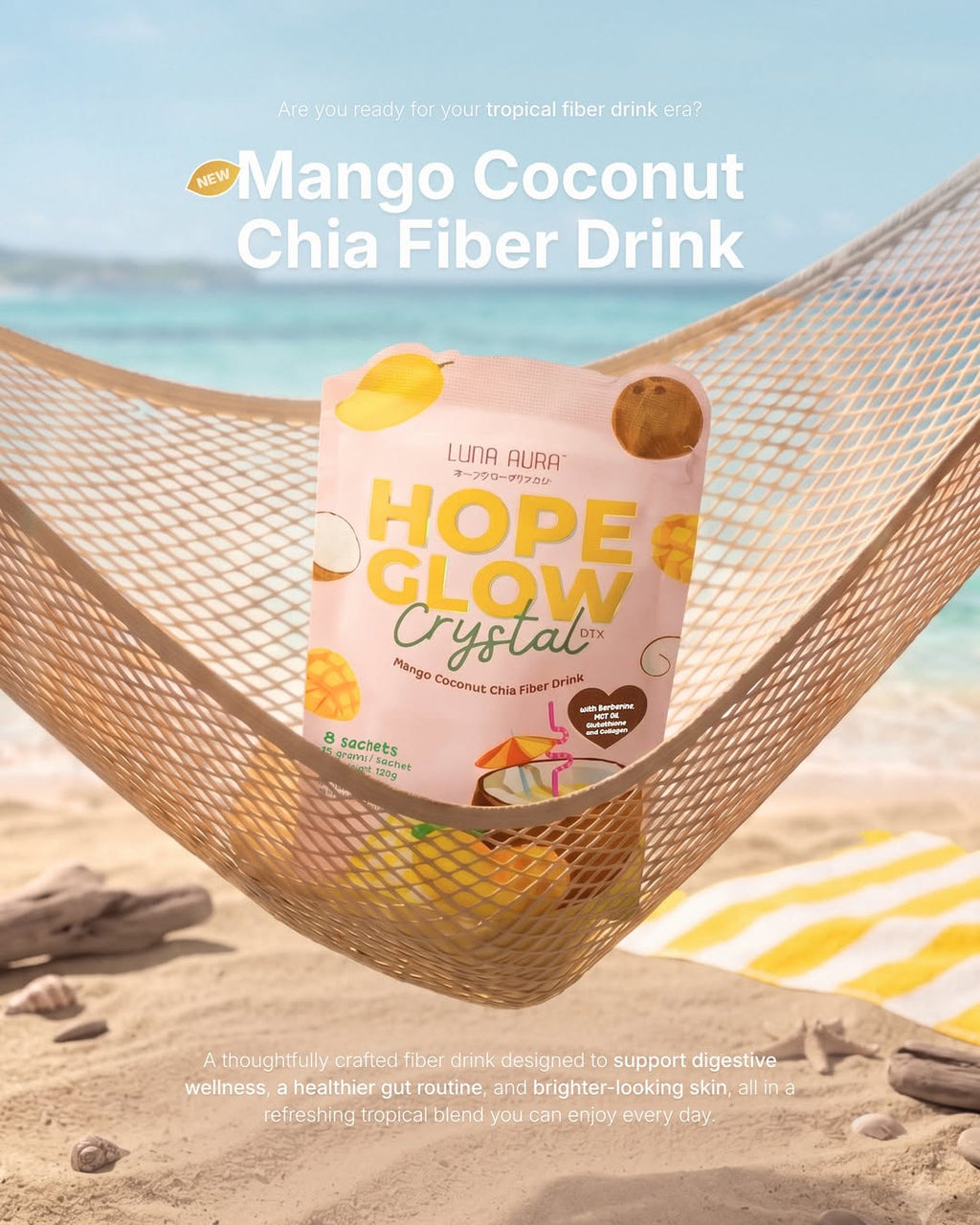 Luna Aura Hope Glow Mango Coconut 8 Sachets per pouch