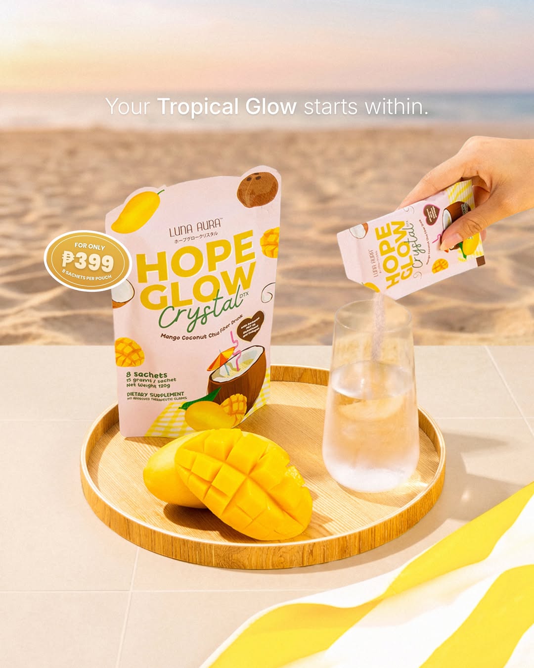 Luna Aura Hope Glow Mango Coconut 8 Sachets per pouch