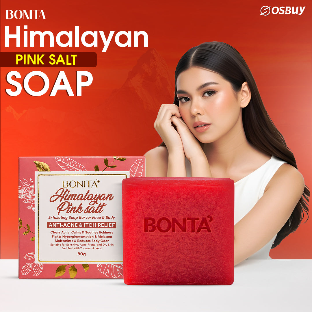 Bonita, Himalayan Pink Salt Exfoliating Soap Bar for Face & Body 80g