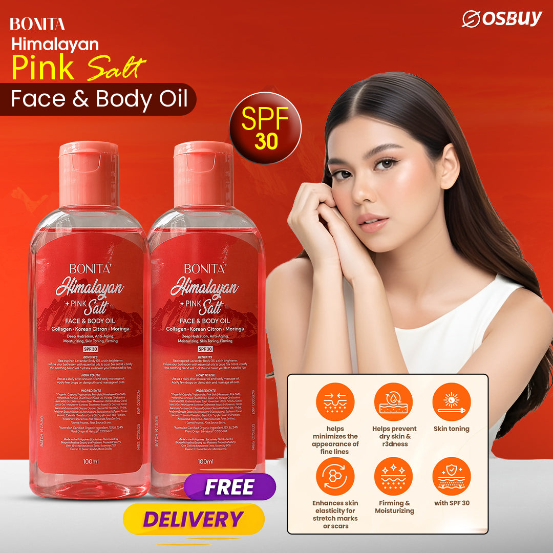 Buy 2 Bonita Himalayan Pink Salt Face & Body Oil SPF 30 | Deep Hydration & Skin Firming