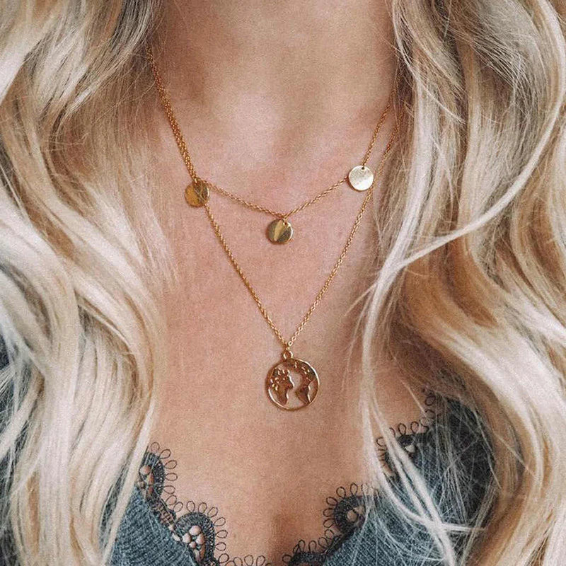 Exquisite Gold Plated Multi-Strand Necklace for Women (Anti-Tarnish)-OSL-146
