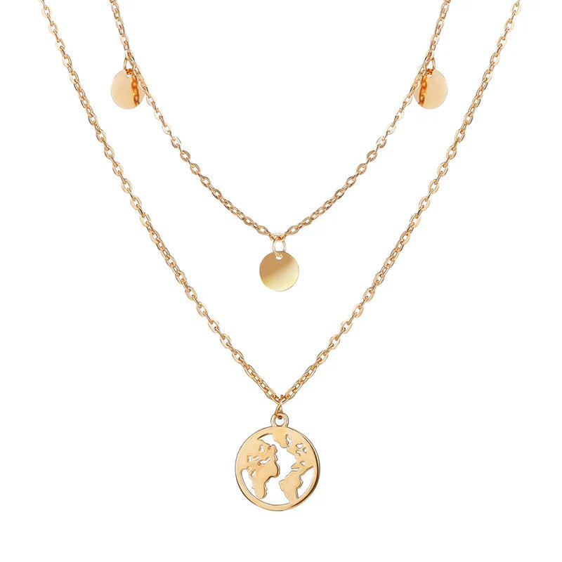 Exquisite Gold Plated Multi-Strand Necklace for Women (Anti-Tarnish)-OSL-146