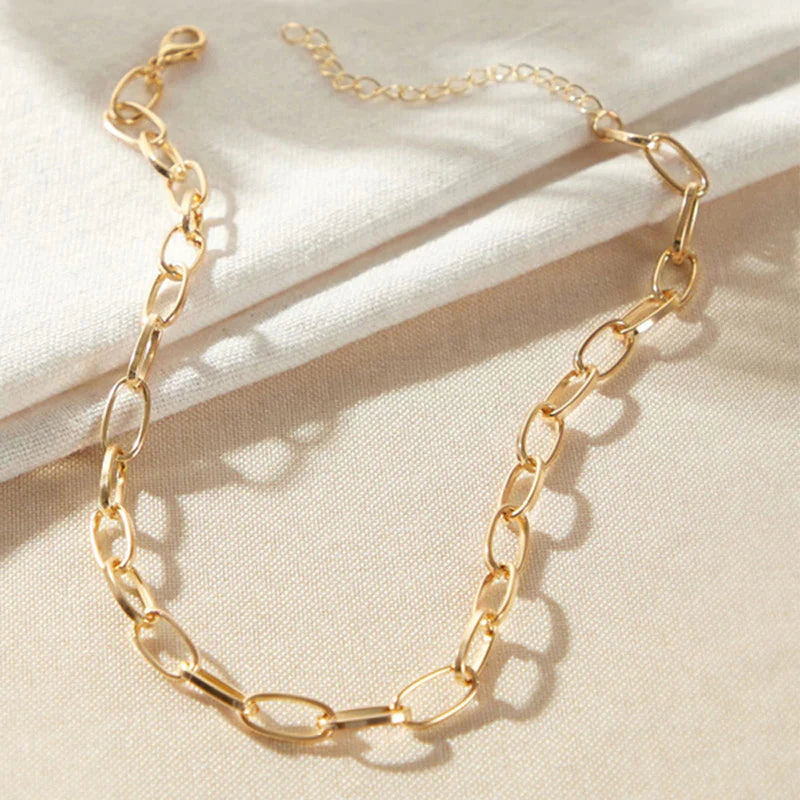 Litzy Bold Chain Gold Plated Necklace for Women-OSL-137
