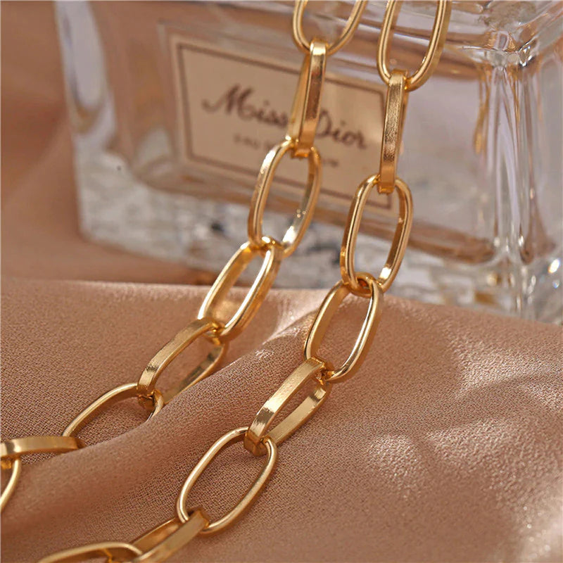 Litzy Bold Chain Gold Plated Necklace for Women-OSL-137