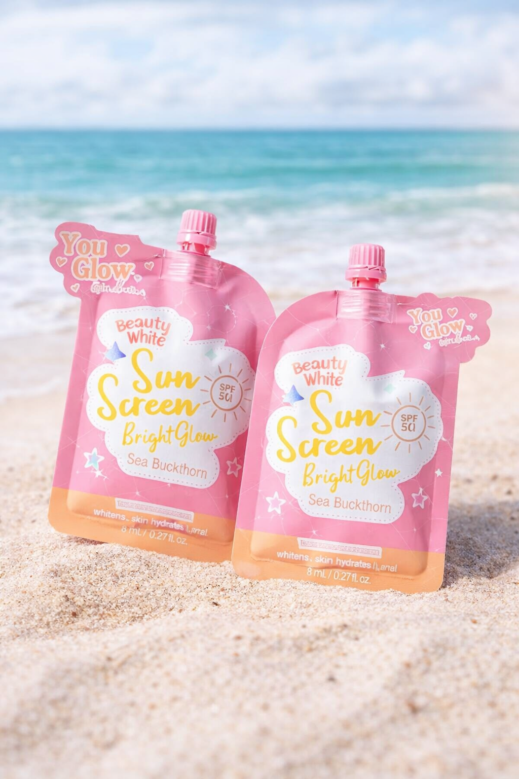 Beauty White Sunscreen SPF50 PA+ – Brightening Hydrating Face Sun Protection Cream (Due pack)