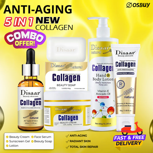 DISAAR Beauty Collagen 100% Natural Anti Aging Skin Brightening Kit 5pcs