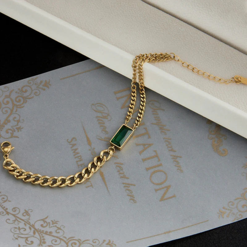 Gold Plated Heart-Themed Anti-Tarnish Bracelet-OSL-135