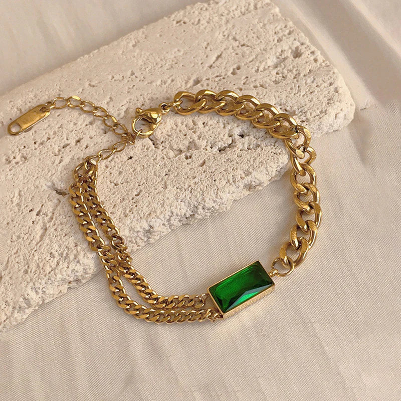 Gold Plated Heart-Themed Anti-Tarnish Bracelet-OSL-135