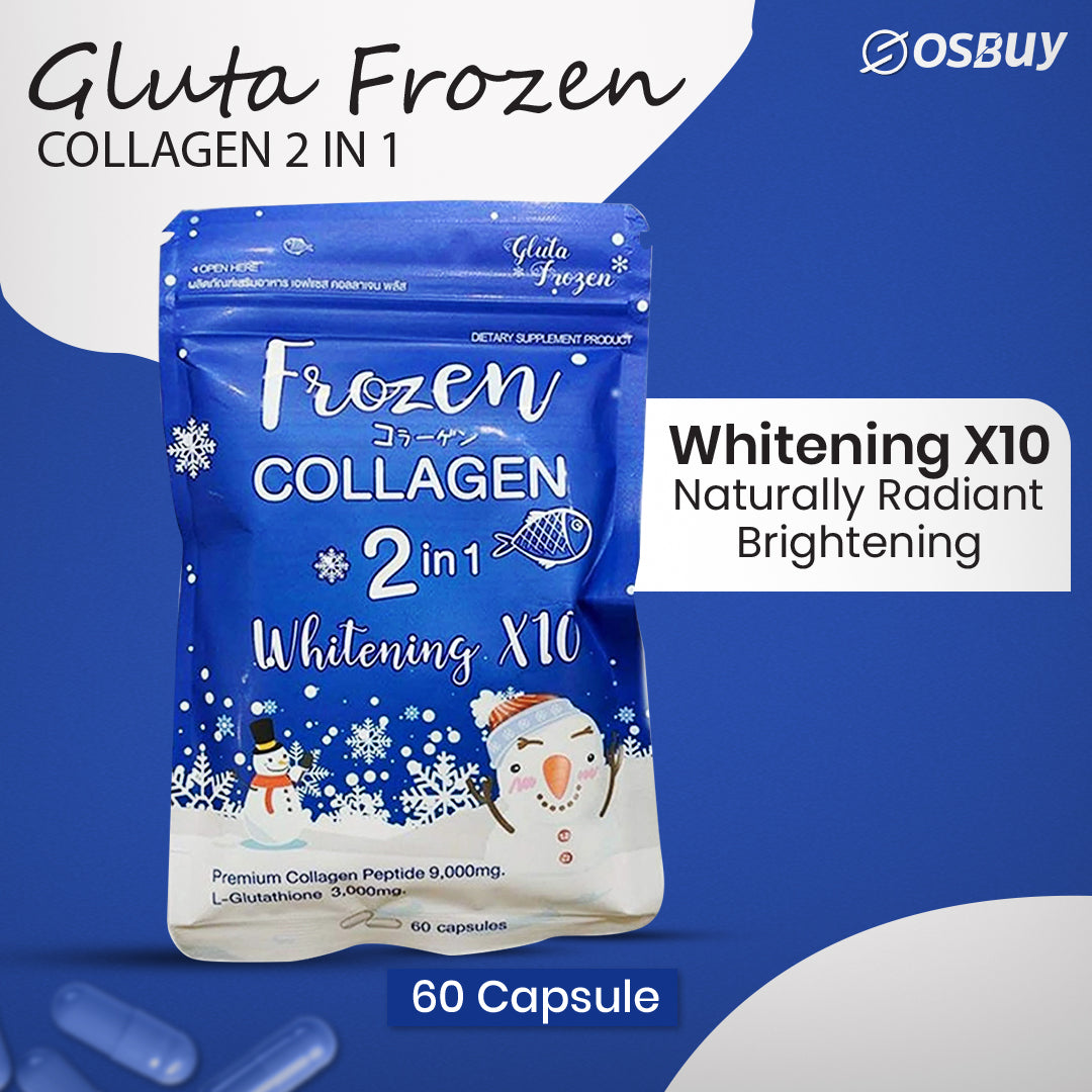 Frozen Collagen 2in1 Whitening Skin Peptides Glutathione Bright 60capsules