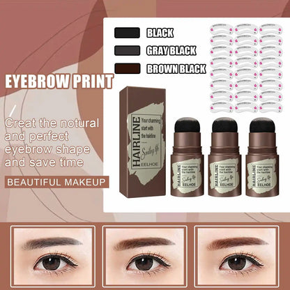 FLOSTRAIN Eyebrow Stamp Stencil Kit, One Step Brow Stamp Makeup Powder Eyebrow Thread