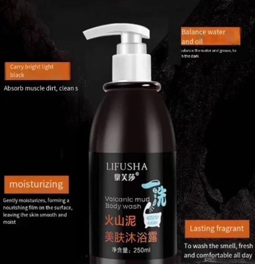 LIFUSHA Organic 6 Beauty Products Cosmetics Skin Care Smooth Shiny Body SkinCare Whitening Shower Gel Volcanic Mud Body Wash