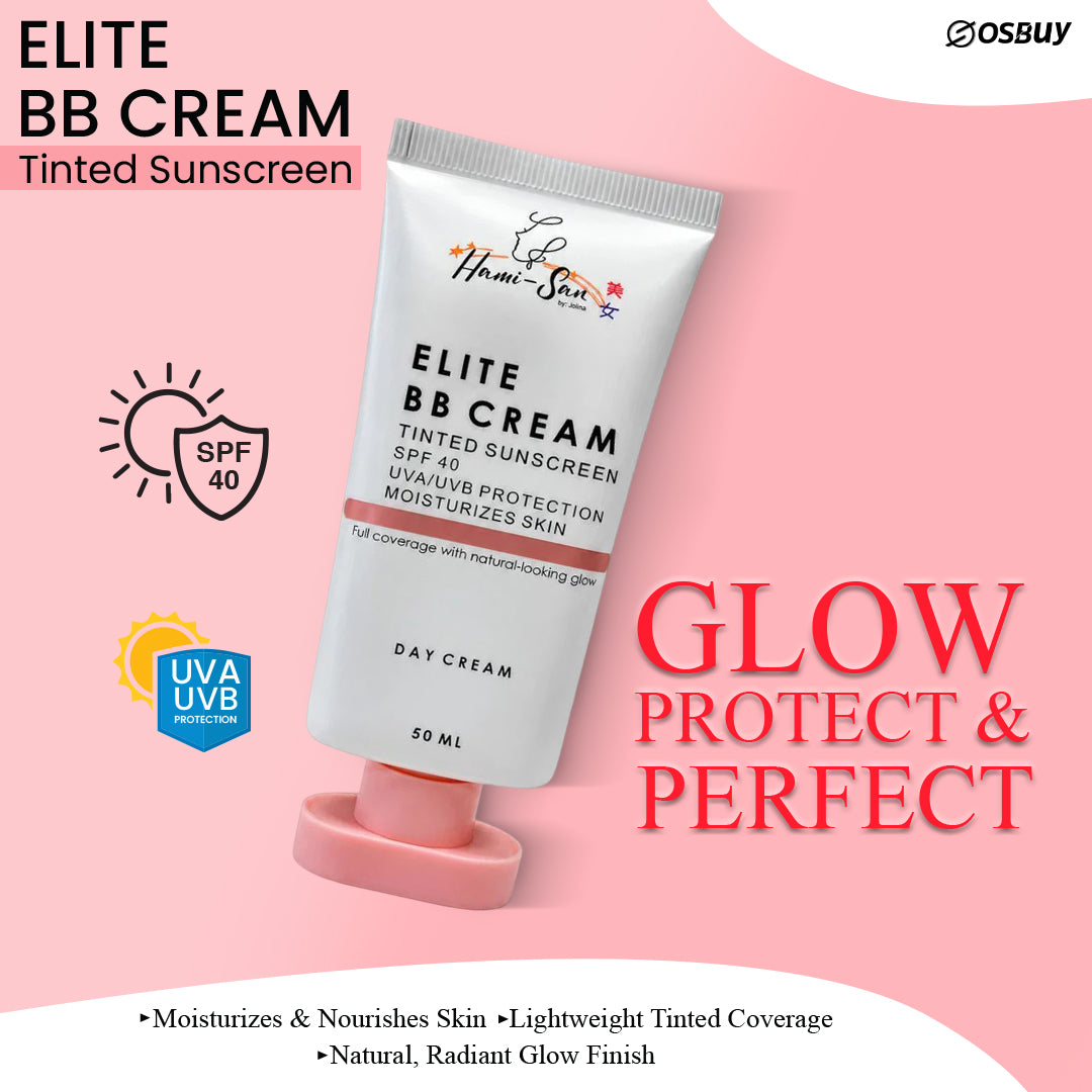 Elite BB Cream SPF40 (50ml) Tinted Sunscreen with UVA/UVB Protection, Hydrating Coverage & Lightweight Daily Skin Care System