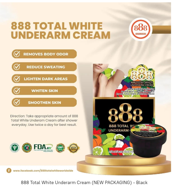 888 TOTAL WHITE UNDERARM CREAM ( BLACK) 35G