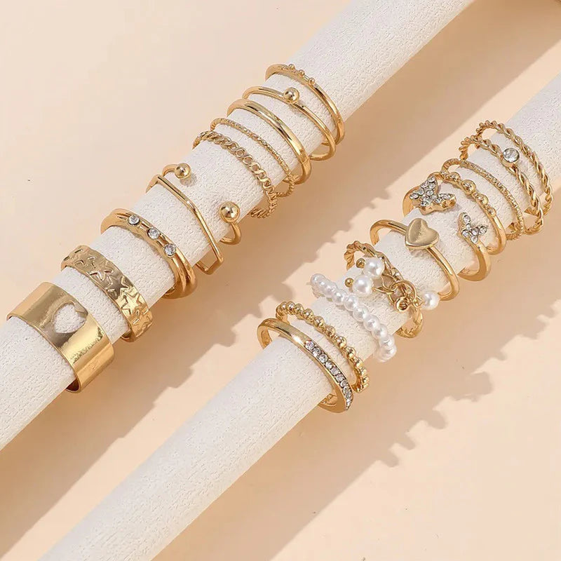 Gold Plated Stackable Rings (Pack of 21)-OSL101