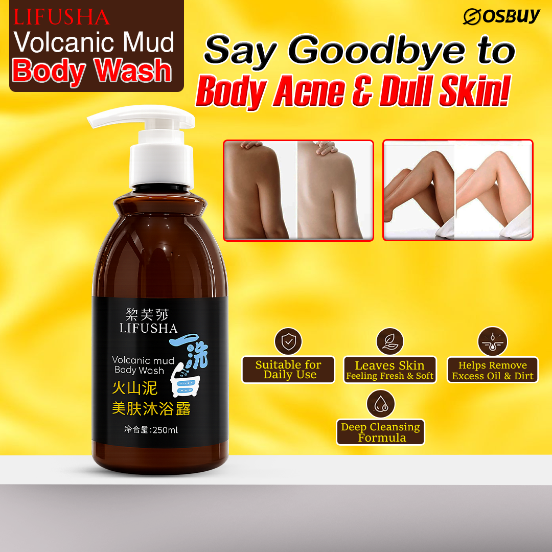 LIFUSHA Organic 6 Beauty Products Cosmetics Skin Care Smooth Shiny Body SkinCare Whitening Shower Gel Volcanic Mud Body Wash